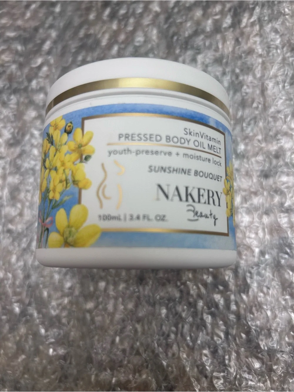 Nakery Sunshine Bouquet Pressed Body Oil Melt - White & Yellow. Brand New/sealed